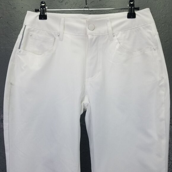 Tretorn Cropped Cuffed Pants Women's 4 Lightweight Pedal Pushers Golf White NEW - Picture 2 of 16